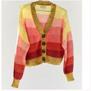 Turner Ribbed Button-Down Boho Hipster Hippie Art Deco Hip Farm Sweater Cardigan